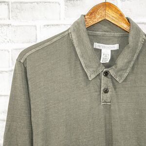 OUTERKNOWN  Short Sleeve Polo Shirt Green Supima Cotton Large